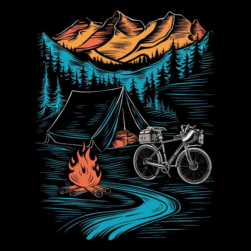 Bicycle Camping Camping Mountains Nature Excursion