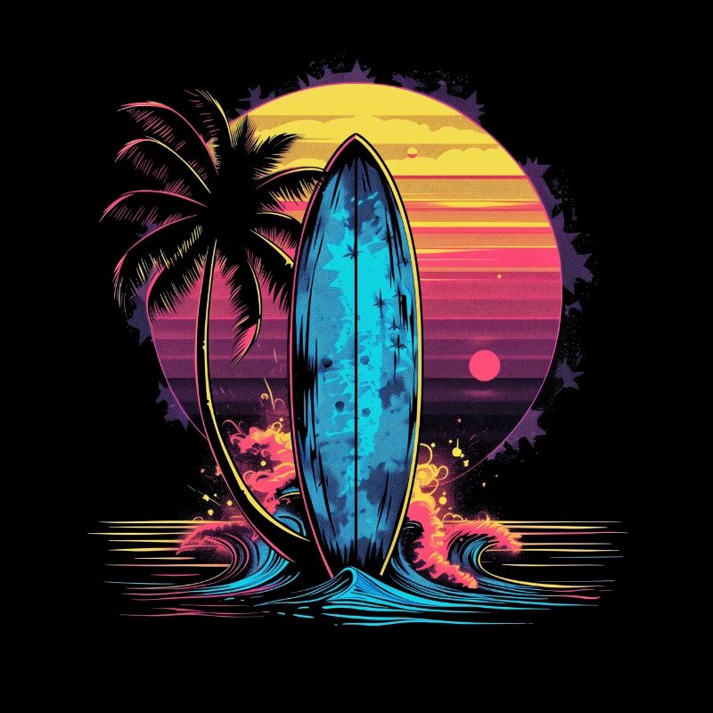 Surf Retro Wave Surfer Cadeau