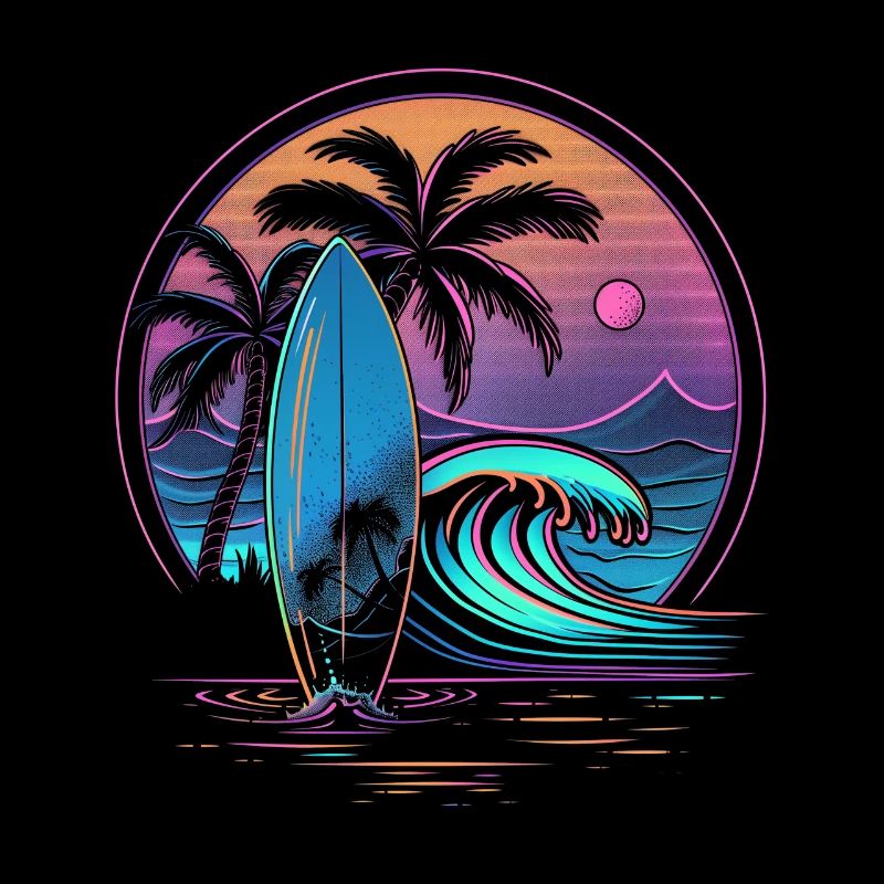 Surfing Retro Wave Surfer Gift