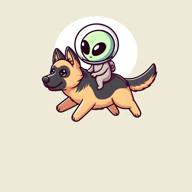 Alien on German Shepherd
