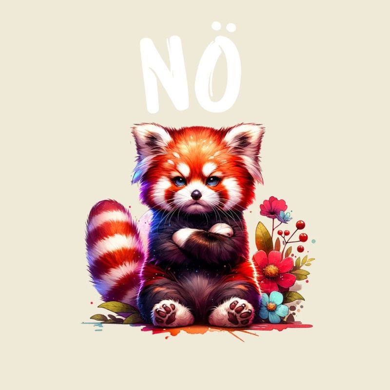 Red Panda Funny Saying Nope Fire Fox