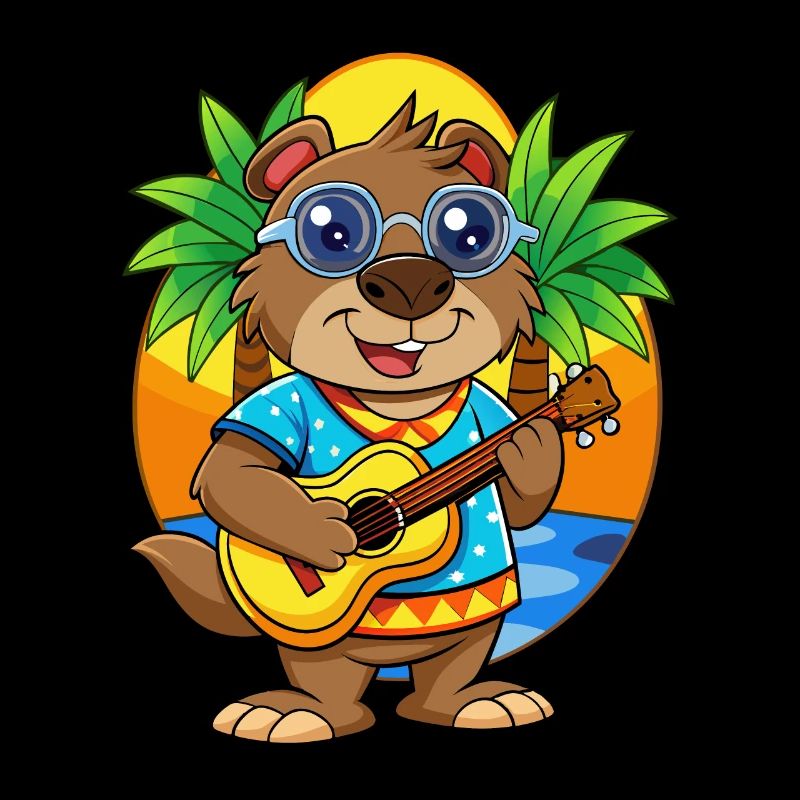 Lunettes de soleil de plage d’été de dessin animé de castor drôle