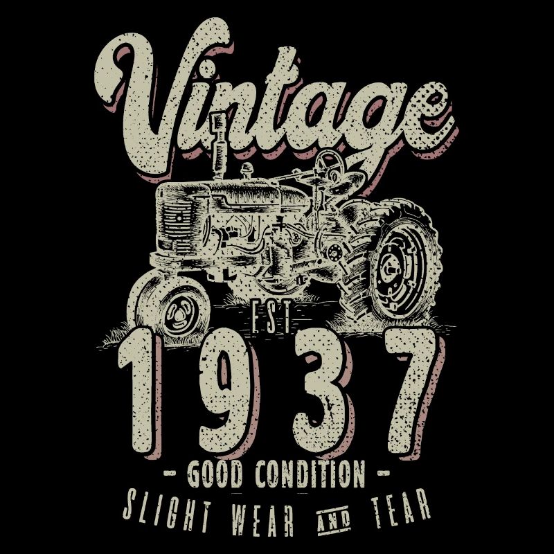 Oldtimer Traktor Farmer Geburtstag Geboren 1937