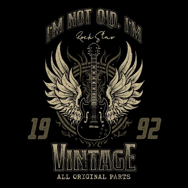 Ich bin nicht alt, ich bin Vintage Retro 1992 Gitarrist