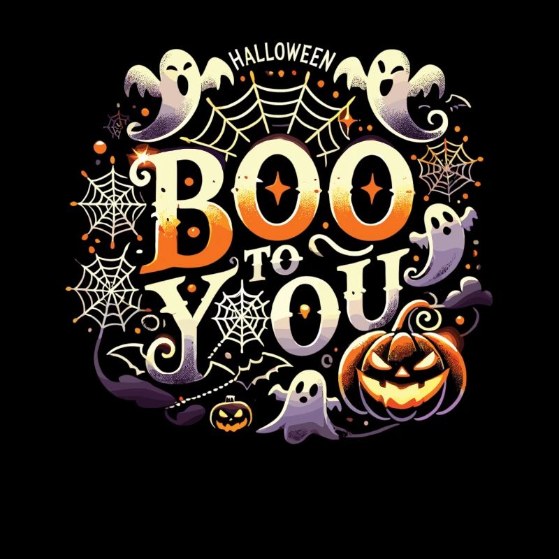 Niedlicher Geist mit Spruch "Boo to You"