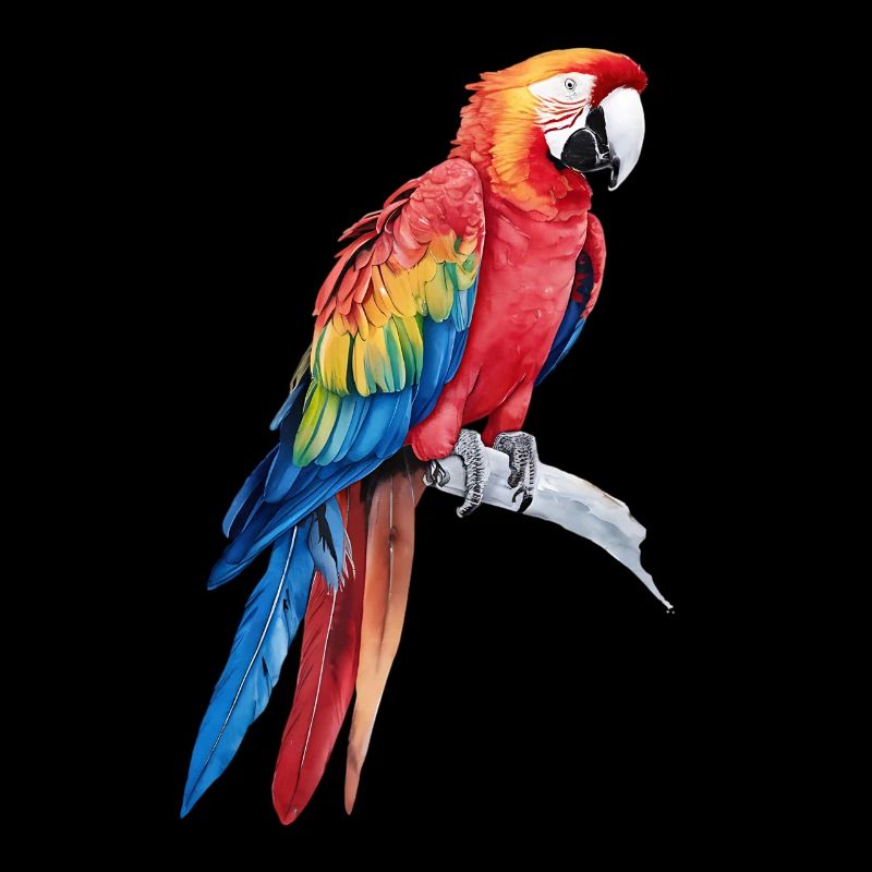 Aquarelle Coloré Écarlate Ara Perroquet Oiseau