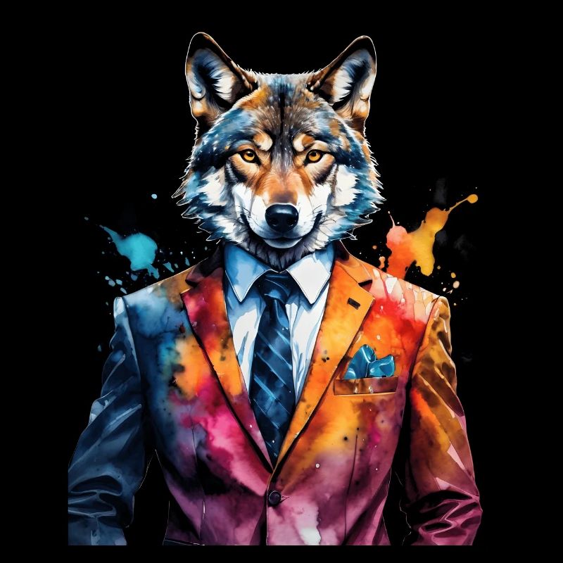 Costume de loup Imprimé coloré de conception d’animaux