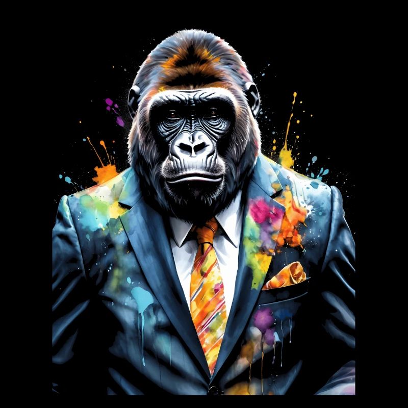 Gorilla Anzug Affe Bunt Tier Design Print