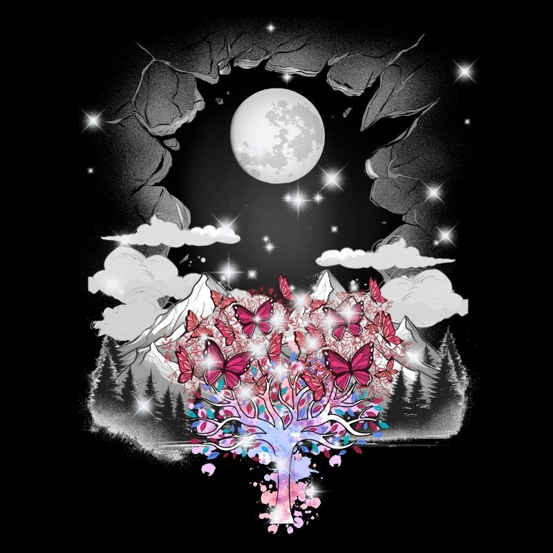 mystical nature mountains spring tree trees