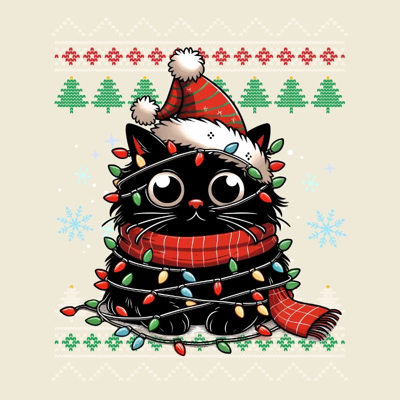 Lustiger Katzen Hässlicher Weihnachts Pullover