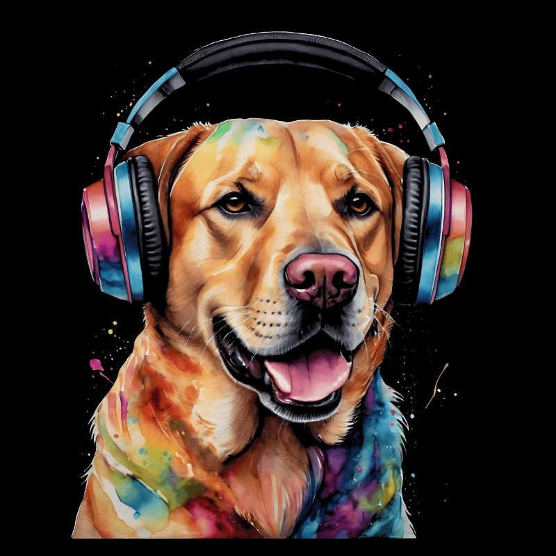Labrador Retriever Kopfhörer Hund Tier Print