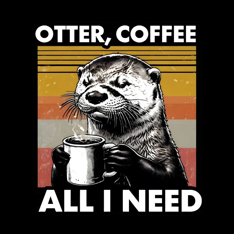 Lustiges Otter Coffee Zoo Retro Kaffee All I Need