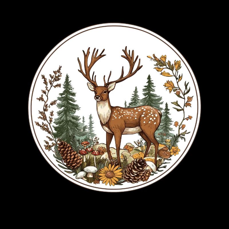 Cerf cottagecore dans la nature