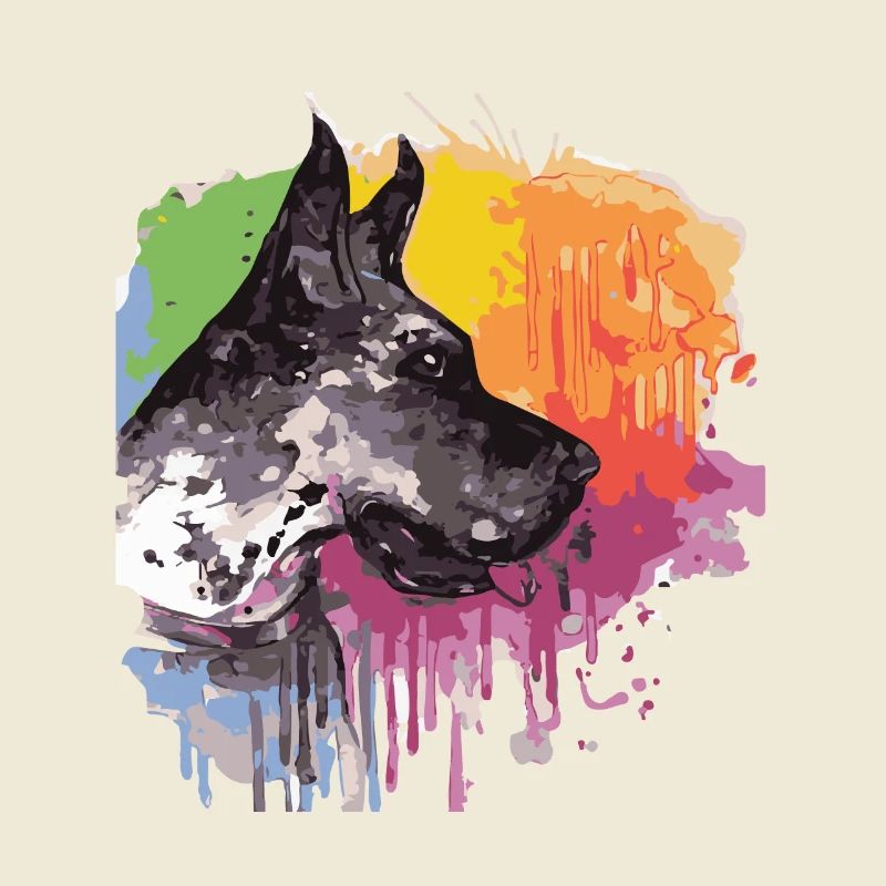 Great Dane Head Colorful
