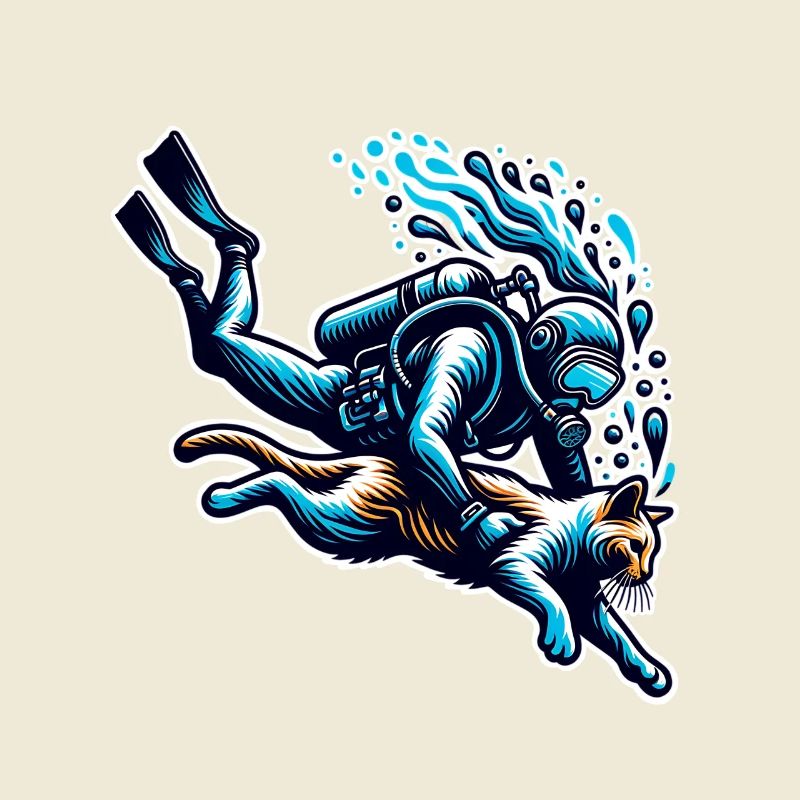 Plongée Plongeur Chat