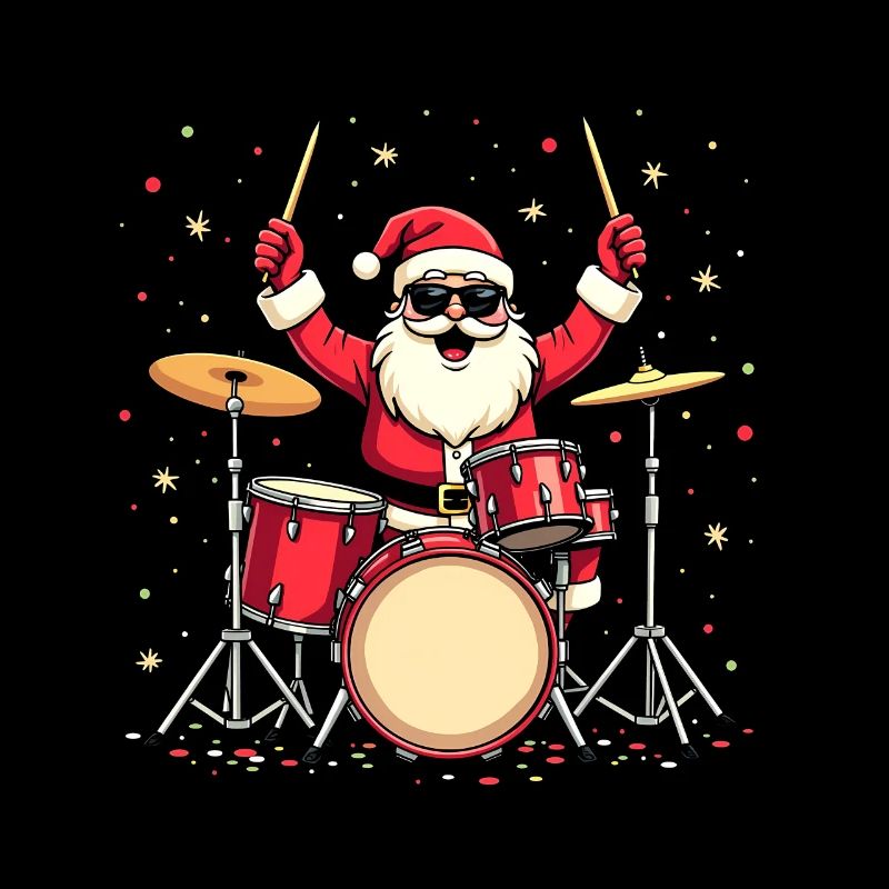 Weihnachts-Schlagzeuger Santa spielt Schlagzeug