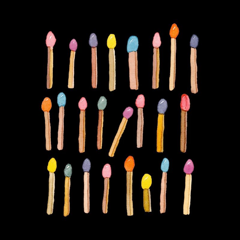 Colorful Matches for Adventurers Watercolor Pattern