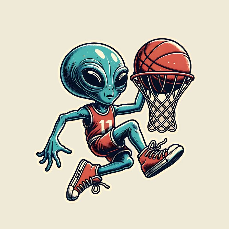 Basketball Dunking Alien