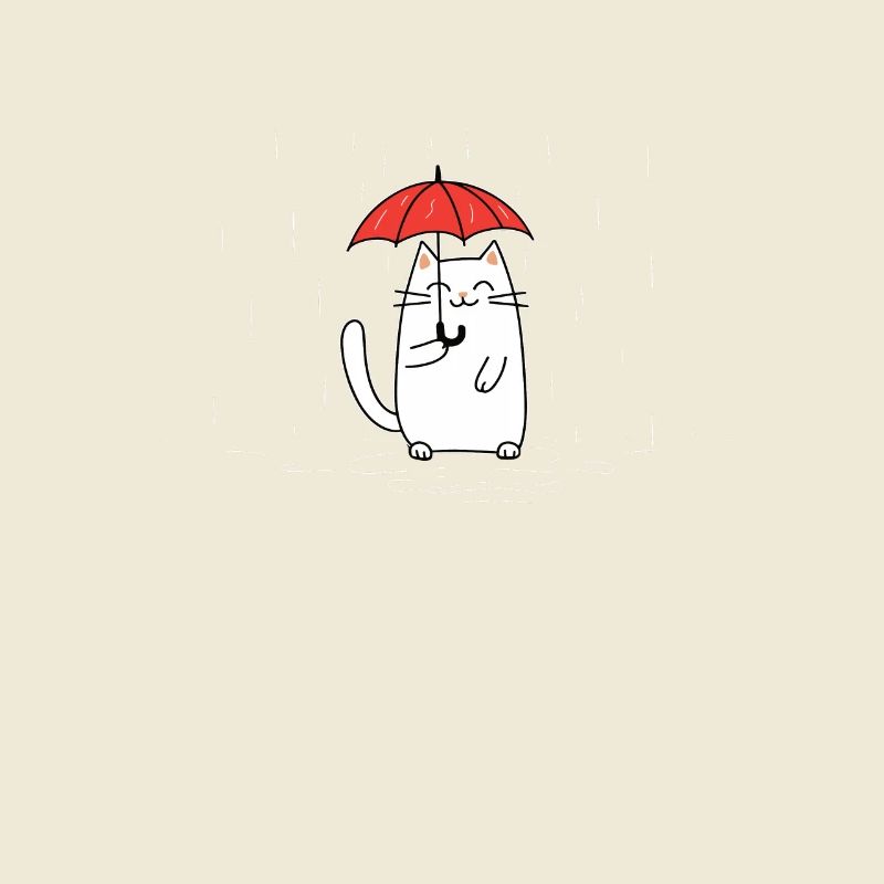 Katze mit Regenschirm