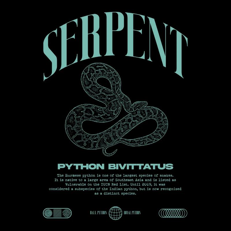 Burmese Python Modern Reptile Keeper Streetwear