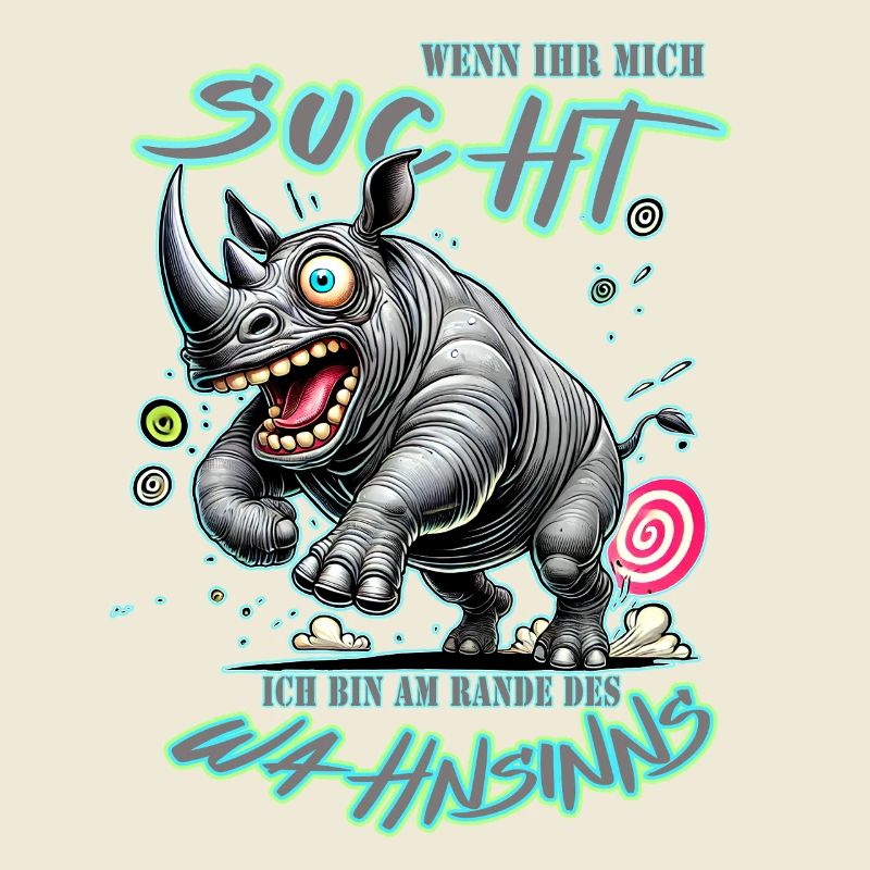 Crazy Nashorn am Rande des Wahnsinns Comic Stil