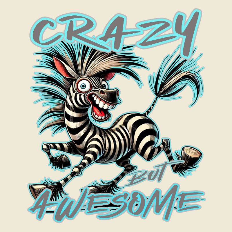 Crazy but Awesome Zebra Comic Stil