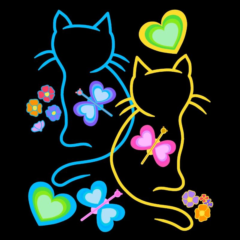 Spring Cats Retro 80s 90s Vintage Cats