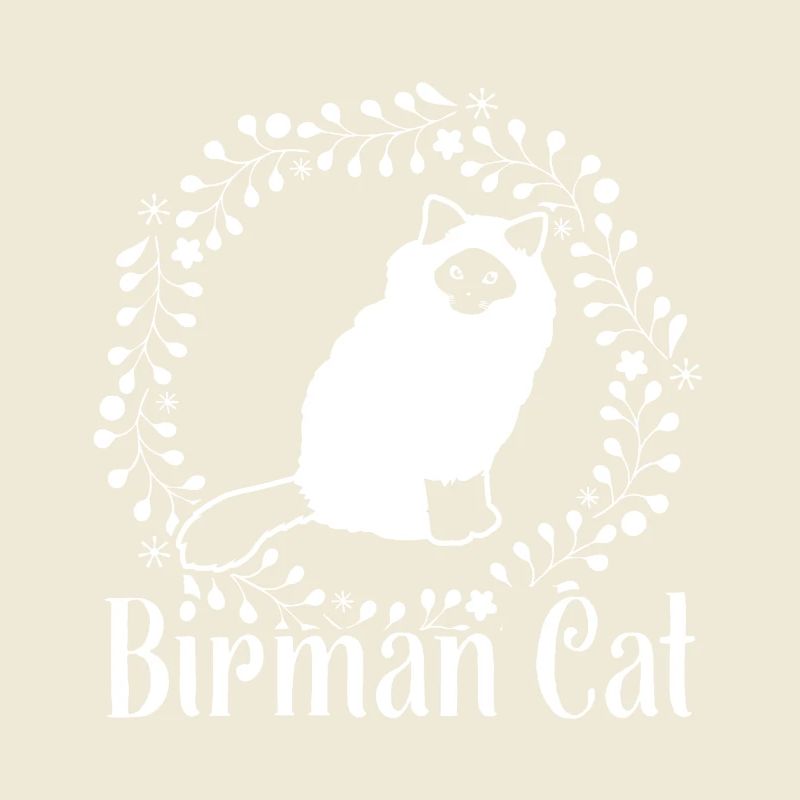 Birman Cat Floral Pattern