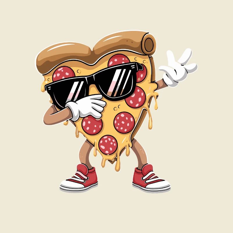 Cooler Pizza-Slice Mit Sonnenbrille Dabbing