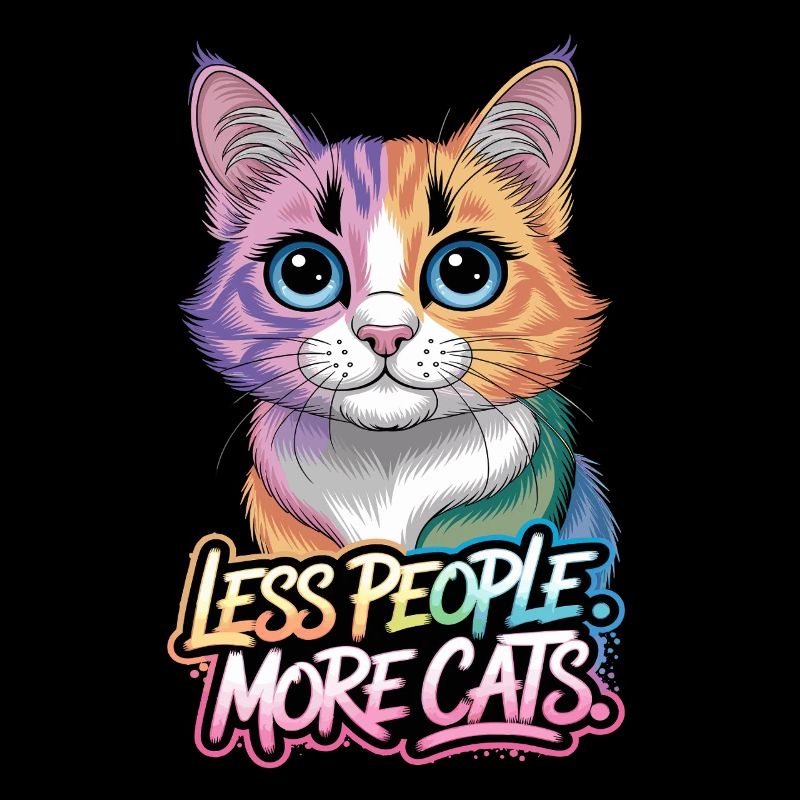 Moins de personnes Plus de chats Motif de chat coloré