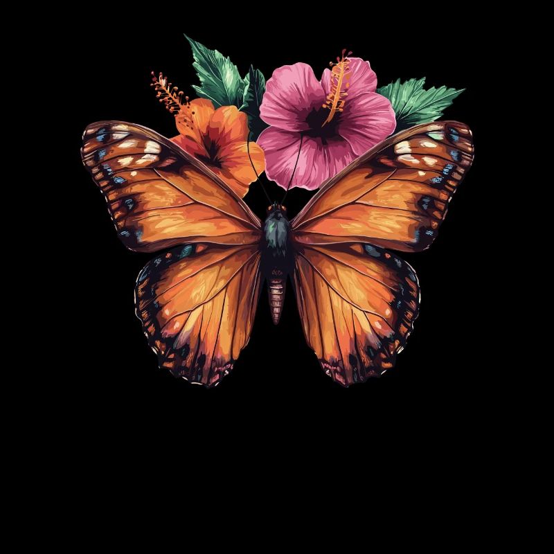 Papillon avec des fleurs