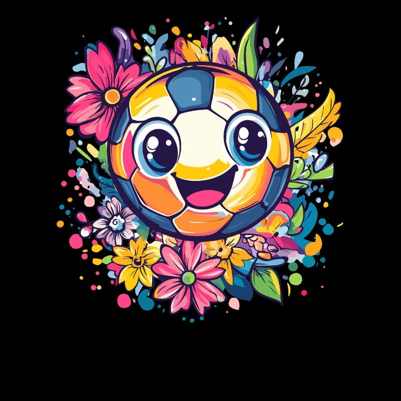 Bunter Fußball mit Blumen