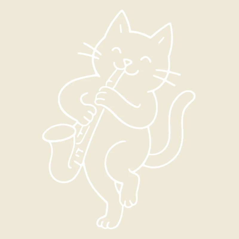 Cat joue du saxophone