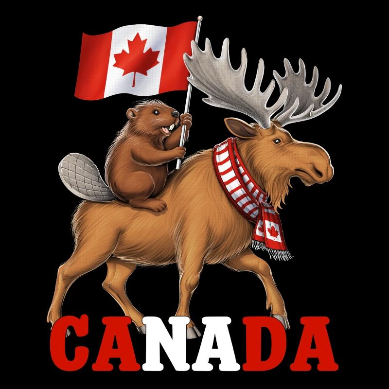 Canada Beaver Riding Moose COMPLET