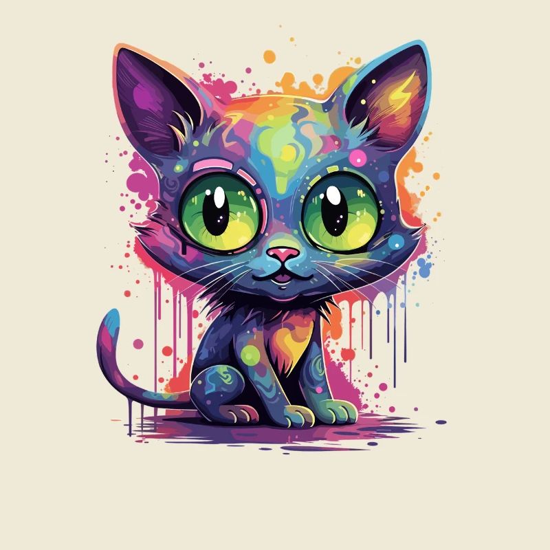 Bunte Neon Katze