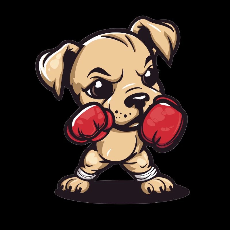 Chien boxer avec puissance