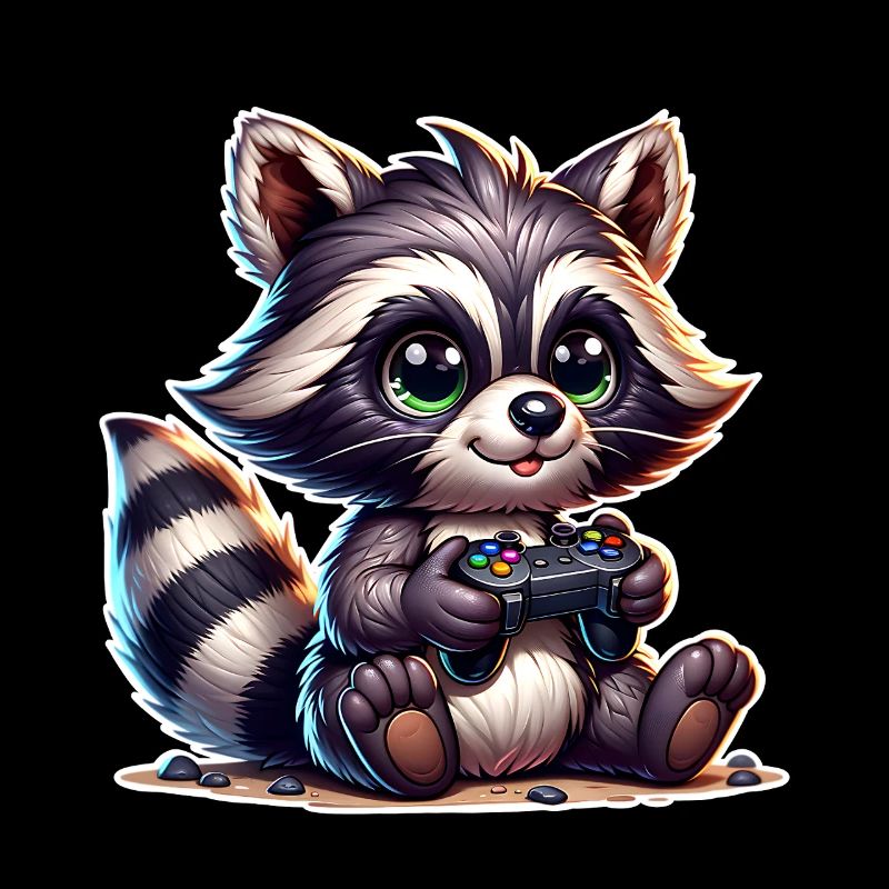 Waschbär Gamer