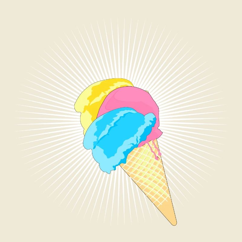 Eis Eistüte Eiskrem Softeis Waffel Strahlen