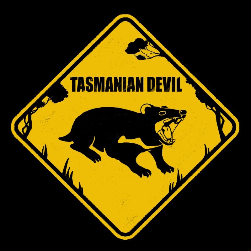 Straßenschild Tasmanian Devil