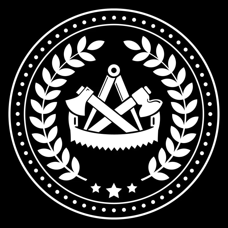 Zunftzeichen Zimmermann mit Lorbeerkranz