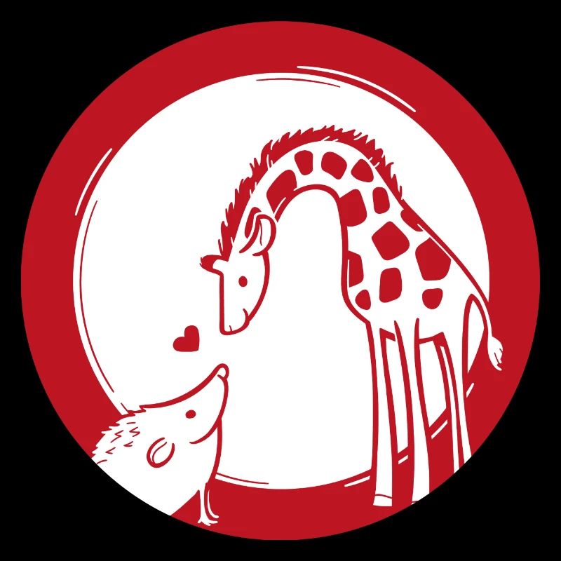 Giraffe und Igel Liebe