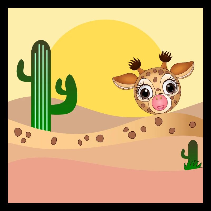 GIRAFFE ANIMAL ILLUSTRATION - DESERT