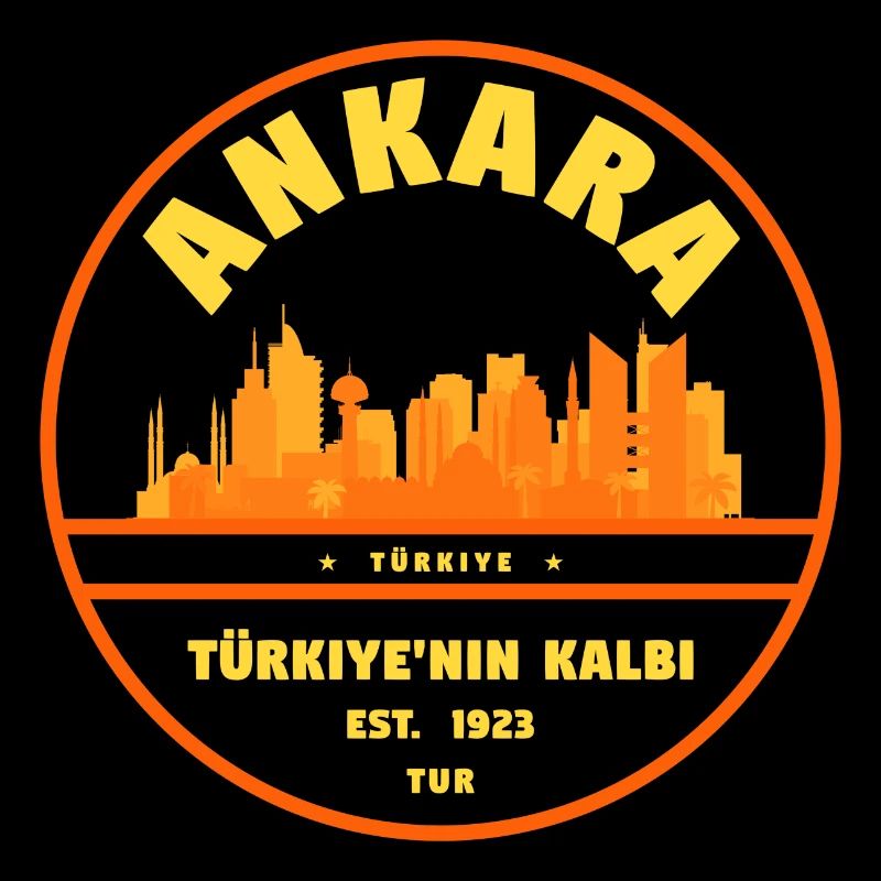 Logo rétro de la Skyline d’Ankara