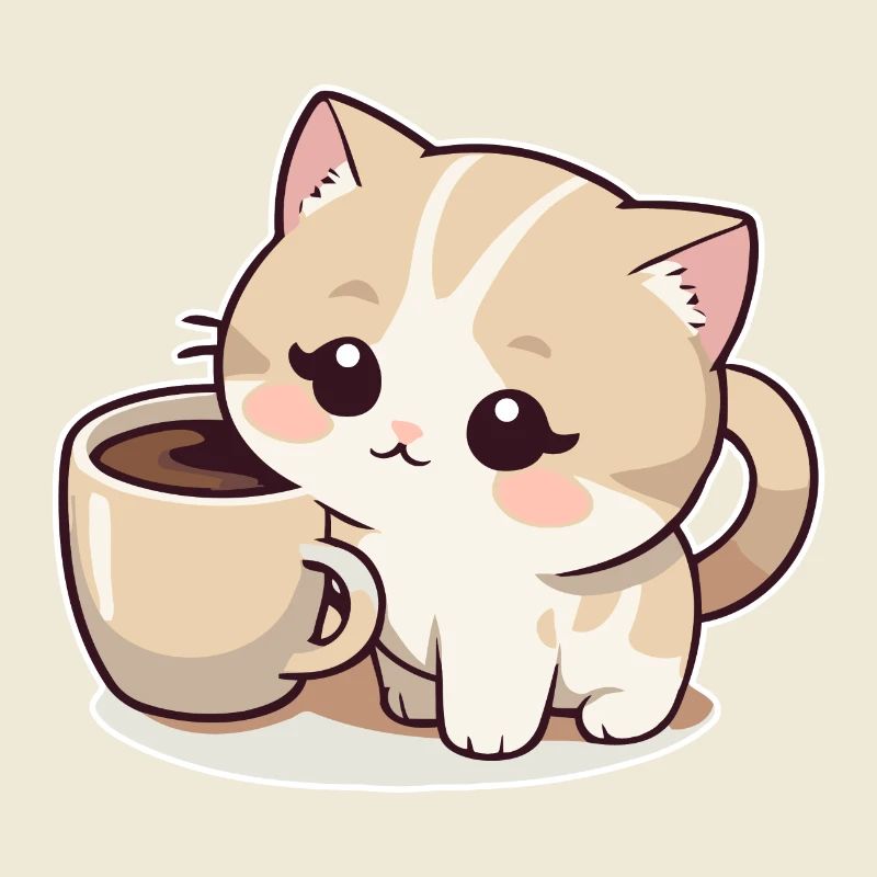 Katze mit Coffee