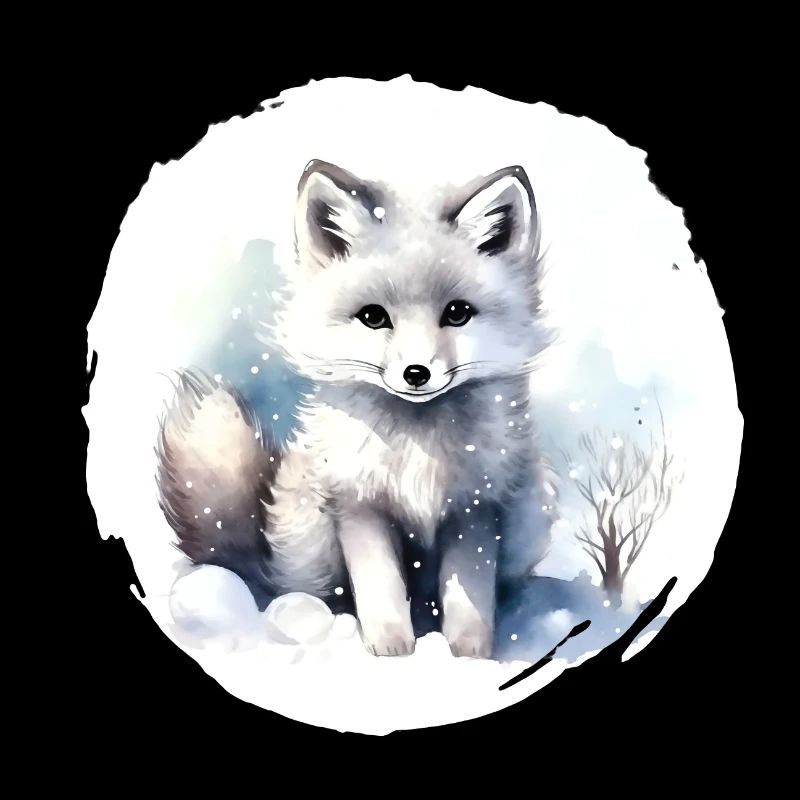 Arctic Fox Watercolor