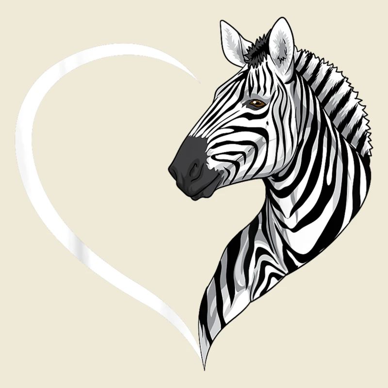 Zebra Herz Silhouette