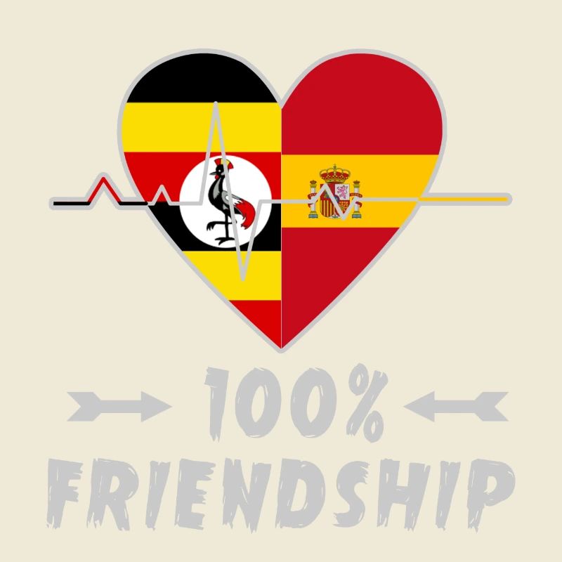 Uganda und Spanien 100% Freundschaft
