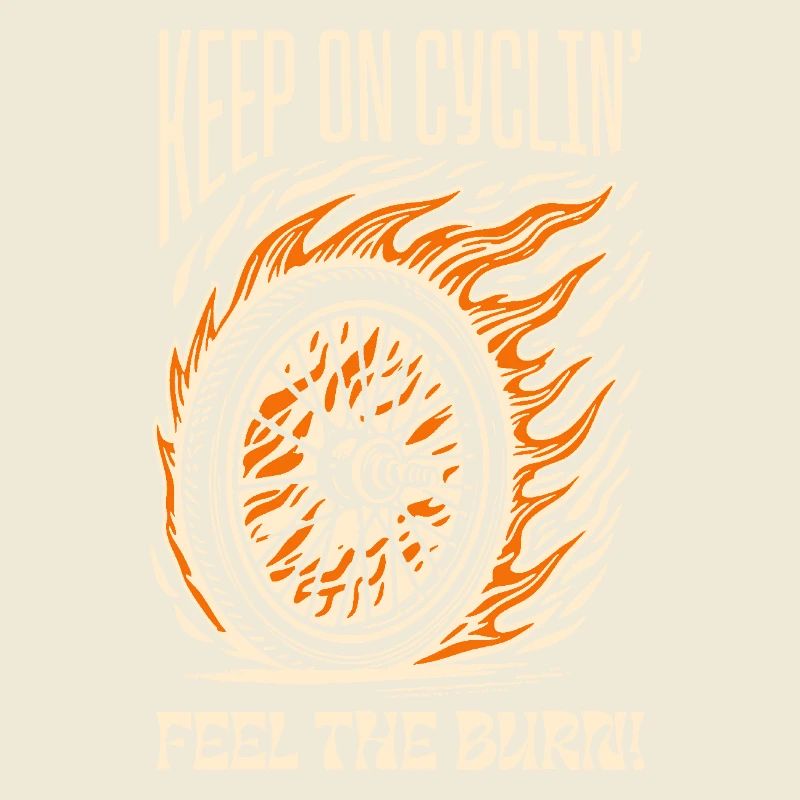 Keep on Cyclin' - Roue de vélo ardente