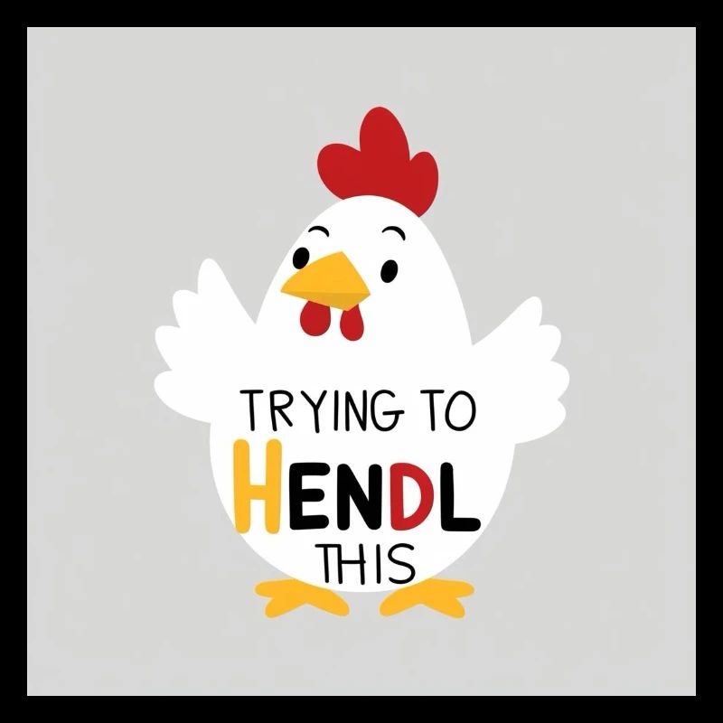 Funny chicken "Trying to hendl this"