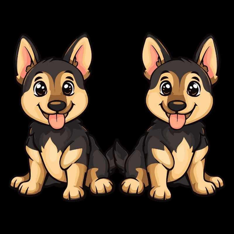 German Shepherd Hund Comic